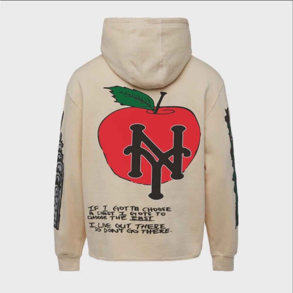 NWT HOMME FEMME X KOOL KIY "CALI 2 NYC" HOODIE (LIGHT BLUE) - Picture 2 of 5